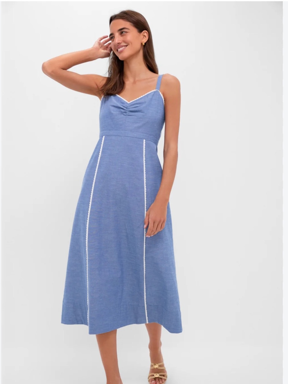 NWT Tuckernuck Chambray-Style Blue midi dress